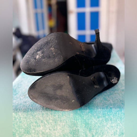 DBDK Fashion Over The Knees Stiletto Black Suede Boots - Picture 5 of 8